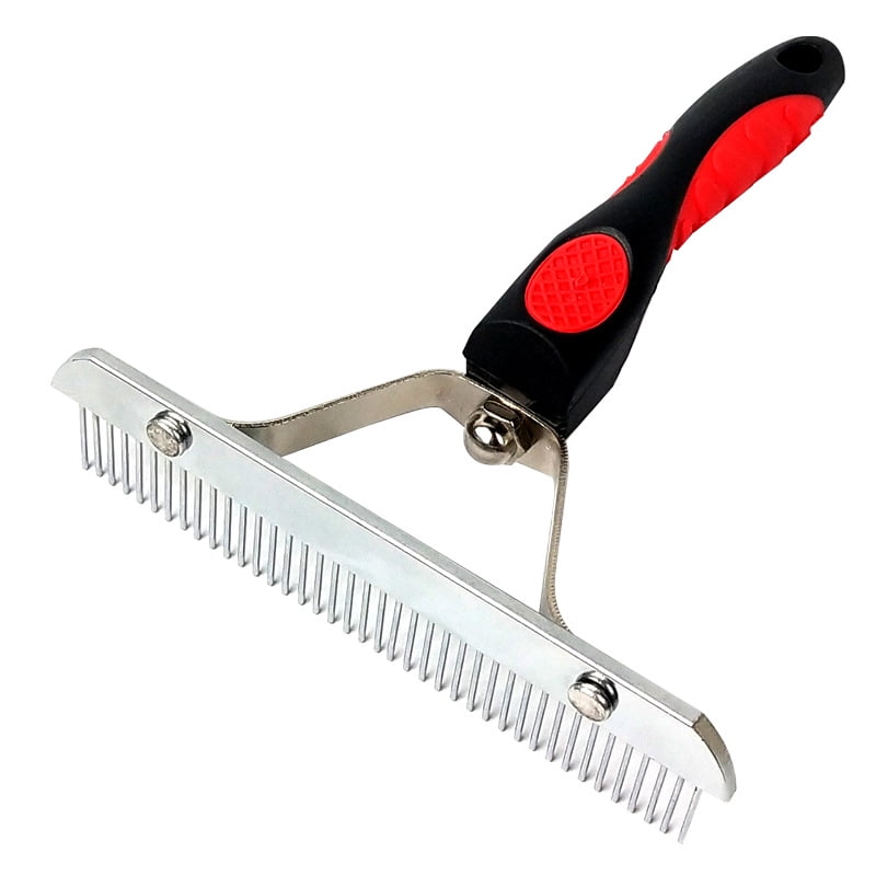 Dog Brushes for Grooming Large Dogs Long Hair Dog Rake Pet Comb Pet Grooming Brush with Anti Slip Handle Steel Comb for Golden Retriever Husky German