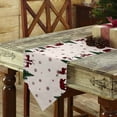 thumbnail image 3 of Table Runner Dresser Scarves Christmas Snowman Grid Bear Elks Pine Cotton Linen Burlap Table Cover Vintage Burlap Texture Table Runners for Family Kitchen Dining Holiday Party Banquet Decor, 3 of 5