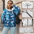 thumbnail image 6 of Garronmavis Blue Shark Women's Long Sleeve Sweatshirts Fashion Relaxed Full Zip Up Sweatshirts for Women Size 3XL Smooth Warm Oversized Fit Fall Coat with Pocke, 6 of 7