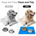 thumbnail image 7 of Rirool Silicone Dog Cat Bowl Mat - 18.5" x 11.5" - Non-Slip Waterproof Pet Feeding Mat - Black - Blue, 7 of 7