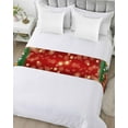 thumbnail image 5 of Xipuska Merry Christmas Bed Runners for Queen Size Bed, Decorative Bed Throws for Foot of Bed, Xmas Tree Balls Pine Needles Bells Bed Runner Sofa Throw Bedding Scarf Protector Slipcover for Bedroom, 5 of 6
