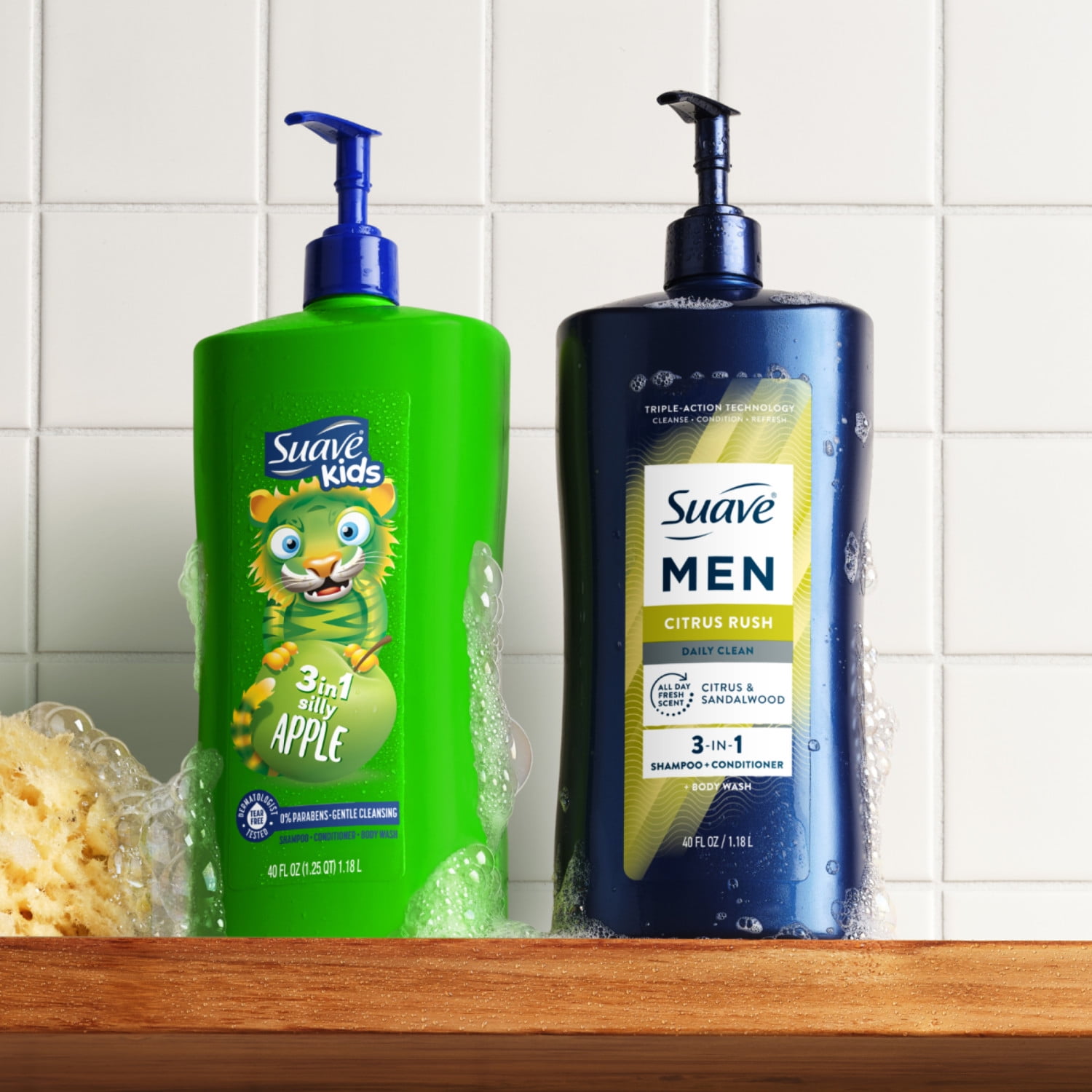 Suave Kids  3 in 1 Watermelon Wonder Shampoo, Conditioner & Body Wash, 40 FL OZ Pump