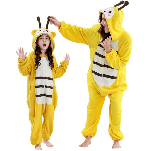 purcolt Family Matching Onesie Pajamas, Mom and Kids Flannel Animal Cosplay Suit One Piece Costume Sleepwear Homewear Christmas Party Holiday Pajamas(Mom, L)