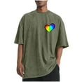 thumbnail image 3 of RKSTN Valentine's Day T Shirts for Man Oversized Crewneck Cotton Valentine Print Short Sleeves Shirts Tops Mens Casual Round Neck Sports Washed Distressed T-Shirts Loose Fits Comfy Soft Tee Shirts, 3 of 6