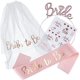 thumbnail image 1 of Juego de peinado con faja nupcial (juego de cuatro piezas en oro rosa), accesorios para despedida de soltera que incluyen faja, tatuaje de gallina, velo y peine para novia Despedida de soltera, desped, 1 of 5