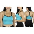 thumbnail image 2 of ToBeInStyle Women's 3 Pack Intricate Long Line Racerback Bralette, 2 of 6