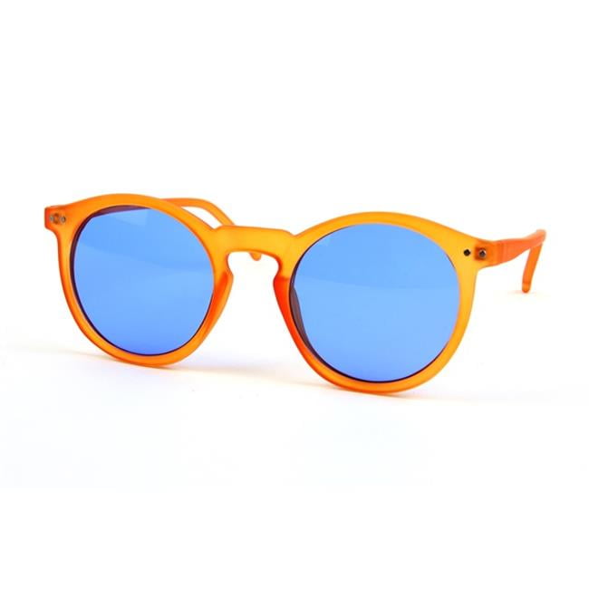 Pop Fashionwear P2122-ORG-BLUMR Retro Fashion Round Frame Sunglasses ...