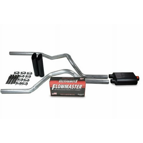 Dodge Ram 1500 Truck 04-08 2.5" Dual Exhaust Kits Flowmaster Super 40 Black Tip