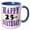 Blue/White, variant on 3drose, Groovy Purple Tye Dye Happy 25th Birthday, 15oz Mug