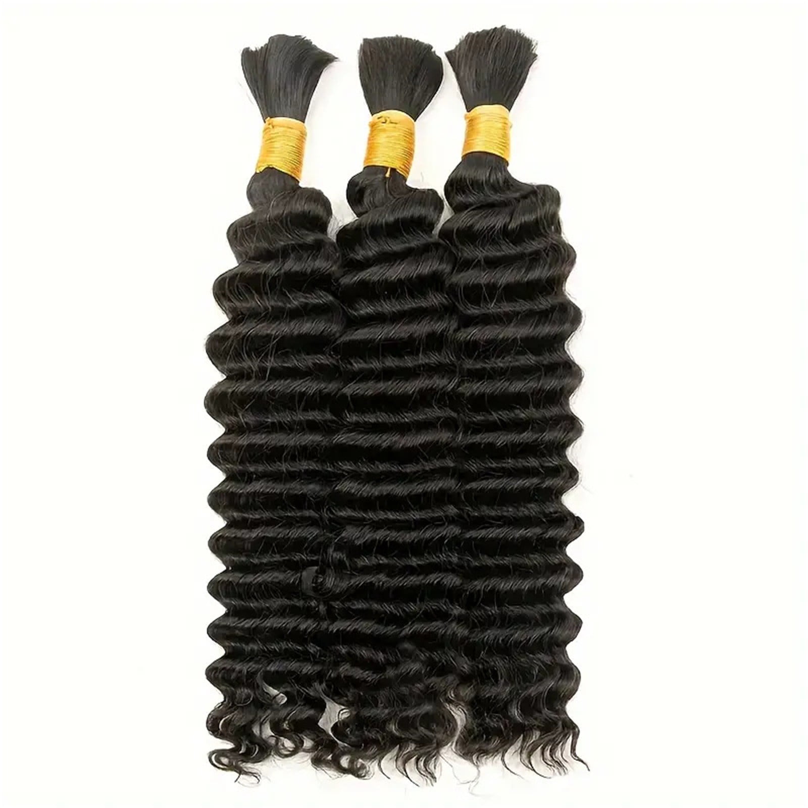 Braiding Hair for Boho Braids - Curly Boho Human Hair 20 Inch 3 Bundles, Deep Wave, Knotless Braids Crochet Box Braids, Natural Color, Festival Daily Style, Women Hair