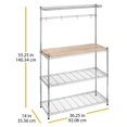 thumbnail image 3 of Whitmor Supreme Baker's Rack with Food Safe Removable Wood Cutting Board - Chrome, 3 of 9