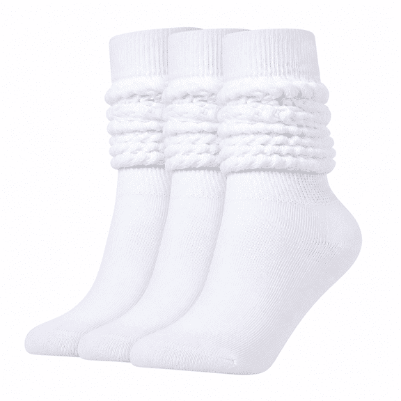 FLORNIX Slouch Socks for Woman 3 Pairs Women Scrunch Socks Extra Long Knee High Slouchy Socks Size 6-11