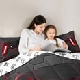 thumbnail image 6 of Feelyou Boys Games Console Full Size Comforter Sets, Mystic Red Honeycomb Bedding Comforter Set, Cartoon Gamepad Theme Reversible Bedding Sets, Lightweight Room Decor, 3 Pieces, 6 of 9