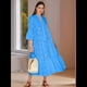 thumbnail image 4 of Vestido Bohemio con Cuello en V, Mangas Acampanadas y Bordado de Encaje para Mujer (2025) Azul M, 4 of 9