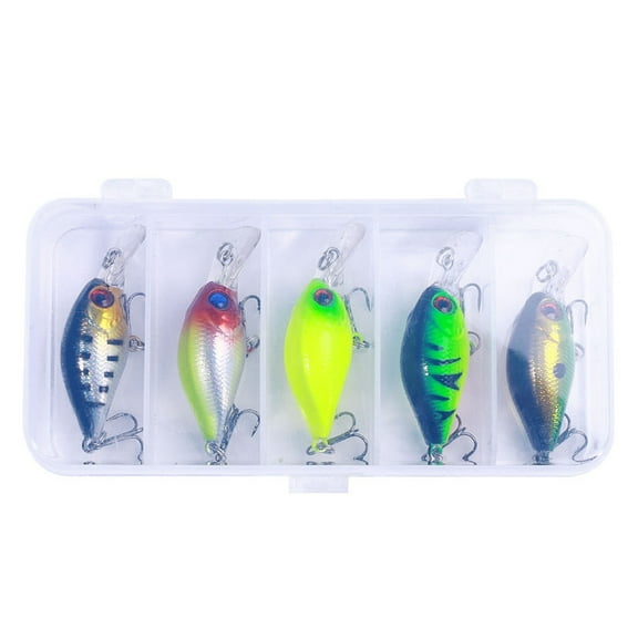 Aurgiarme 5Pcs Walleye Lures Swimbait Fishing Tackle Fishing Lures Wobblers 4.3g 5.3cm Baits Carp Trout Crankbaits with Hook