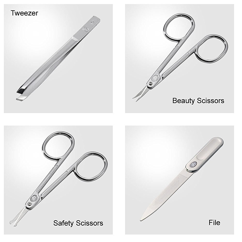 Korean Nail Clipper! World No. 1. Three Seven (777) Travel Manicure Grooming Kit Nail Clipper Set (11 PCs, TS-16000SVC), MADE IN KOREA, SINCE 1975.