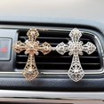 thumbnail image 4 of Car Air Outlet Aromatherapy Clip Cross Rhinestone Perfume Clip Cute Car Air Outlet Decoration Perfume Fragrance General Artificial Diamond Clip, 4 of 5