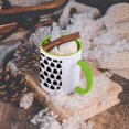 thumbnail image 5 of 3dRose, Cute Hedgehog Print White, 15oz Two-Tone Green Mug, 5 of 7
