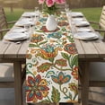 thumbnail image 4 of Paisley Boho Floral Table Runner 72 Inches, Vintage Flowers Botanical Bed Runner Dresser Scarves Tabletop for Indoor Outdoor Parties/Ceremony/Banquet, 16" x 72", 4 of 9