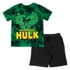 Marvel Avengers Hulk Big Boys T-Shirt and French Terry Shorts Outfit Set Little Kid to Big Kid