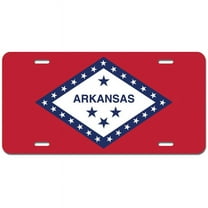 Arkansas State Flag Novelty Metal Vanity License Tag Plate