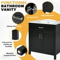 thumbnail image 4 of 30-Inch  Bathroom Vanity with Ceramic Sink and Ample Storage, Black, 4 of 20