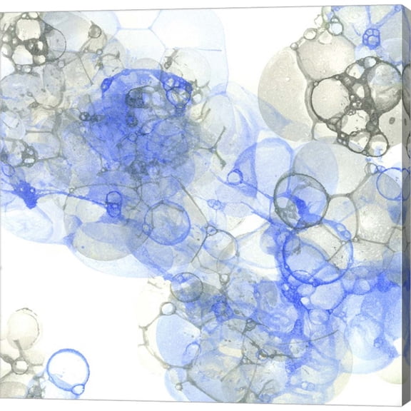 Great Art Now Bubble Square Blue & Grey III by Kelsey Wilson, Canvas Wall Art, 24W x 24H