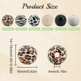 thumbnail image 2 of 240 cuentas de madera en blanco y negro de 16 mm, cuentas de vaca, cuentas de madera con estampado de cebra y leopardo, redondas, espaciadoras de madera natural, cuentas sueltas, 2 of 6