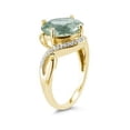 thumbnail image 2 of SZUL Women's Oval Shaped Green Amethyst and Diamond Curve Ring in 10K Yellow Gold, 2 of 3