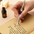 thumbnail image 2 of Retro Glass Dip Ink Pen Set Vintage Quill Pen Calligraphy, 2 of 8
