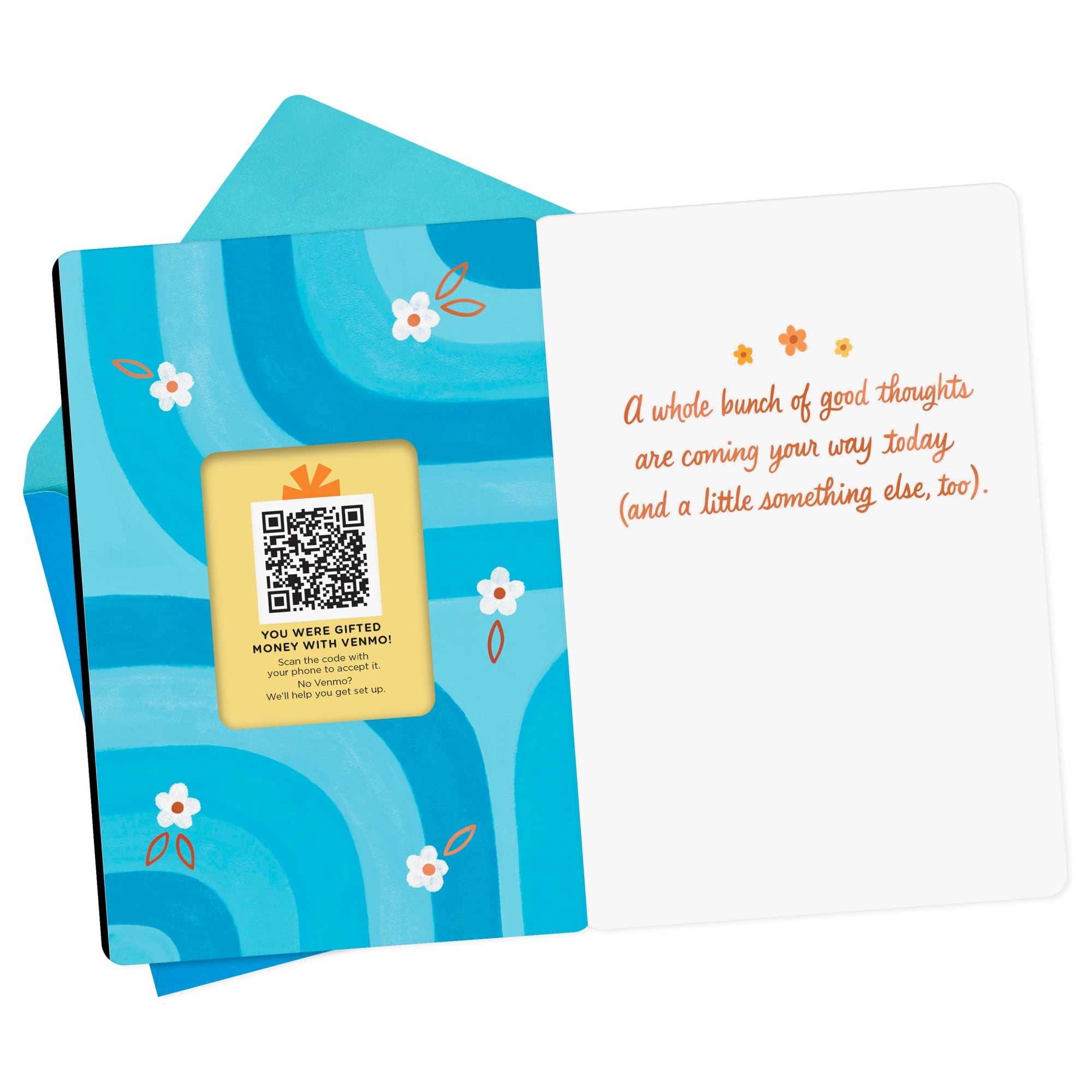 Hallmark and Venmo Thinking of You Card, Birthday, Get Well (Bunch of Good Thoughts Flower Bouquet)