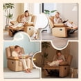 thumbnail image 4 of LAZZO Recliner Chair with Adjustable Armrest and Headrest, Upholstered Swivel Rocking Chair for Nursery & Living Room, Brown, 4 of 10