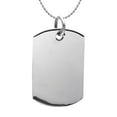 thumbnail image 1 of Silverly Women's 925 Sterling Silver Large Military Dog Tag Pendant 180 Gauge Ball Necklace, 46 cm, 1 of 3