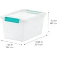 thumbnail image 2 of L ( US Qt) Large Clip Box Clear Plastic Storage Container Bins with Latching Lids Organizing Container for Home Office and School Supplies Stackable Seafoam Buckles, 2 of 6