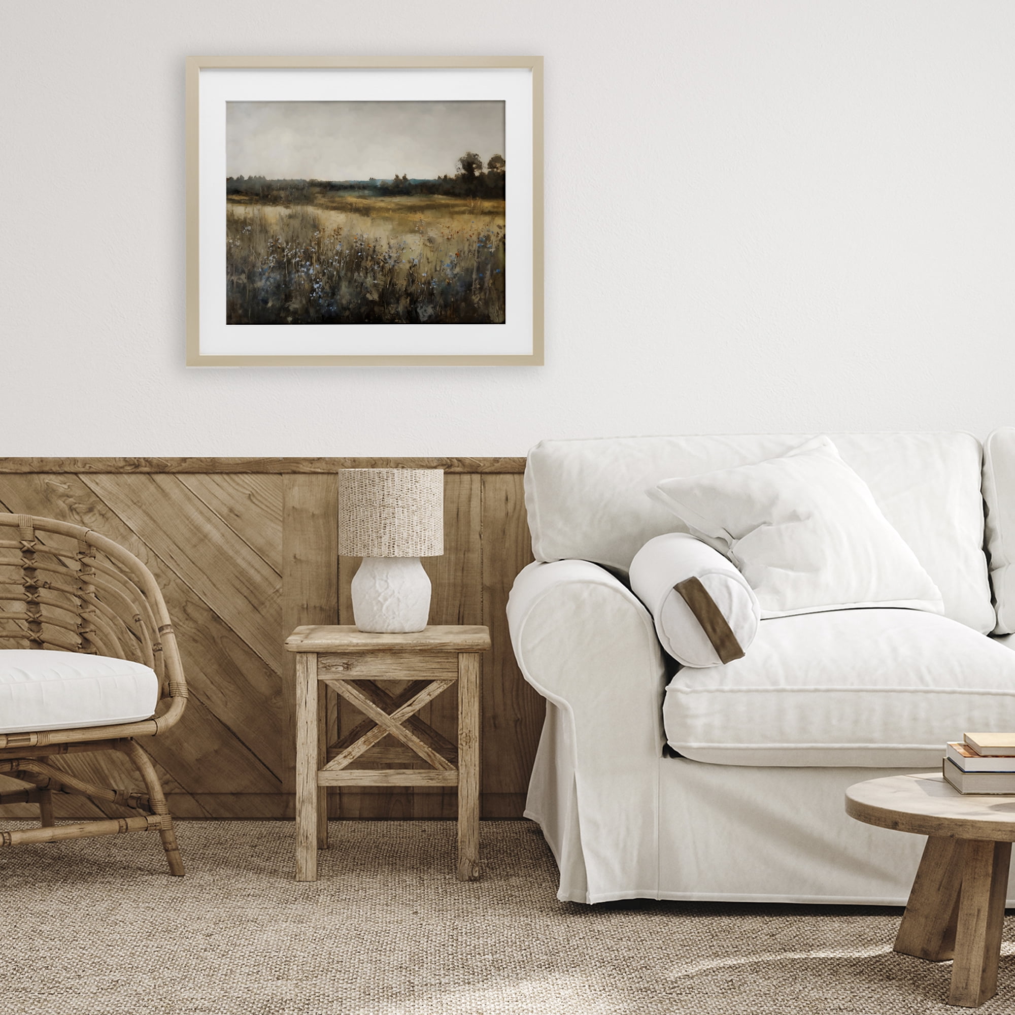 Stupell Industries Wildflowers & Wheat Meadow Birch Framed Print Under Glass, design by Creative Studio