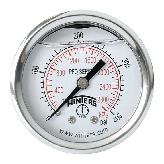 Winters Pressure Gauge,2" Dial Size,Silver PFQ2288