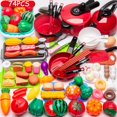 thumbnail image 1 of Juguete de cocina de simulación para niños, juego de carrito de compras, frutas, verduras, comida, casa de juegos, juguetes educativos para niñas, regalos de cumpleaños, 2023, 1 of 4
