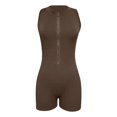 thumbnail image 5 of Combinaison pour Femmes, Combishort Stylée, Courte, Sans Manches, à Fermeture Éclair, Ajustée, Tenue d'Été pour Femmes, 5 of 5