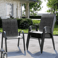 thumbnail image 6 of ELPOSUN Patio Chairs Set of 6, Breathable Garden Outdoor Furniture for Backyard Deck,Outdoor Stackable Dining Chairs for All Weather, Dark Grey, 6 of 7