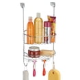 thumbnail image 5 of mDesign Steel Over Door Hanging Shower Caddy Storage Organizer - Chrome/White, 5 of 7