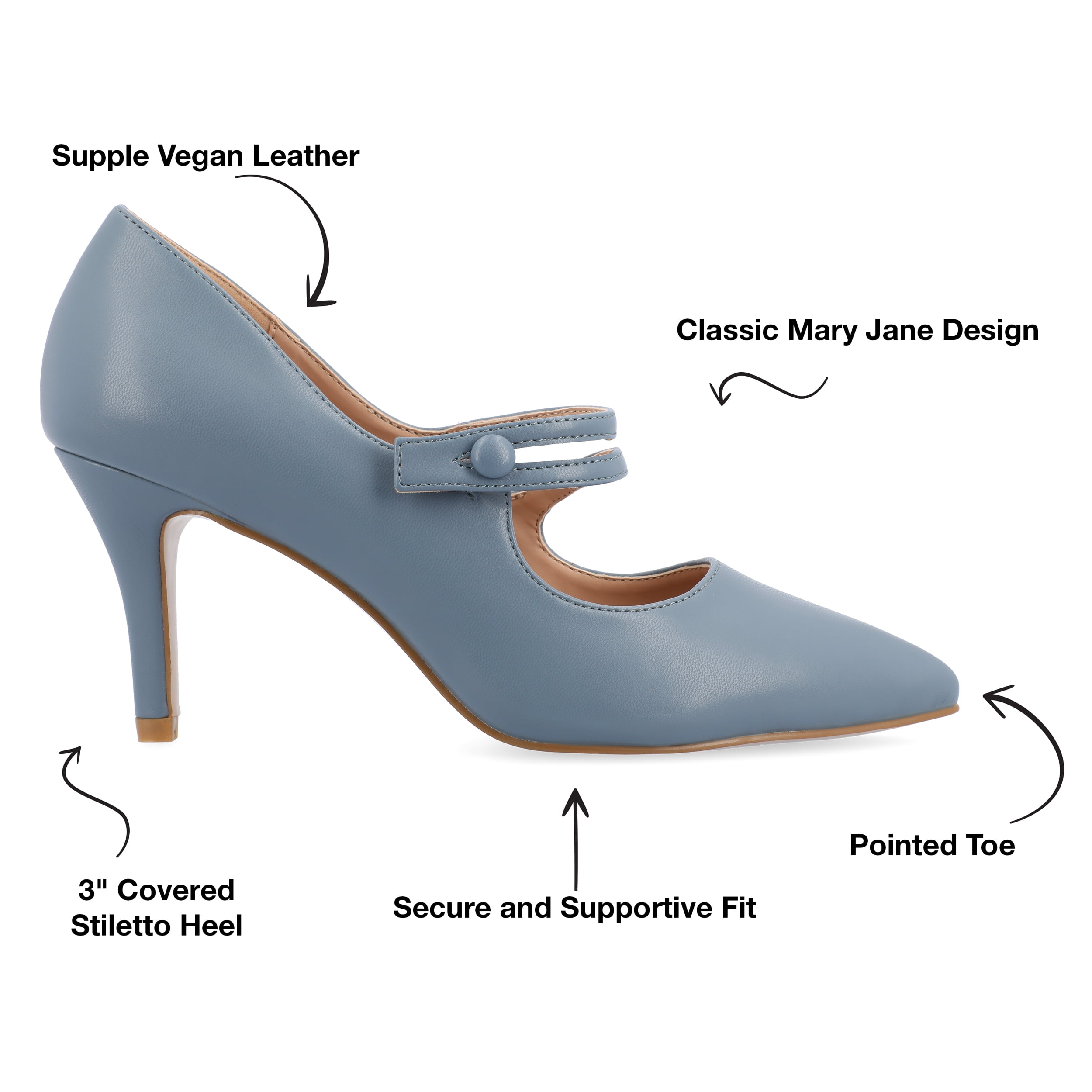 Journee Womens Sidney Narrow Width Pointed Toe Mid Heel Pumps