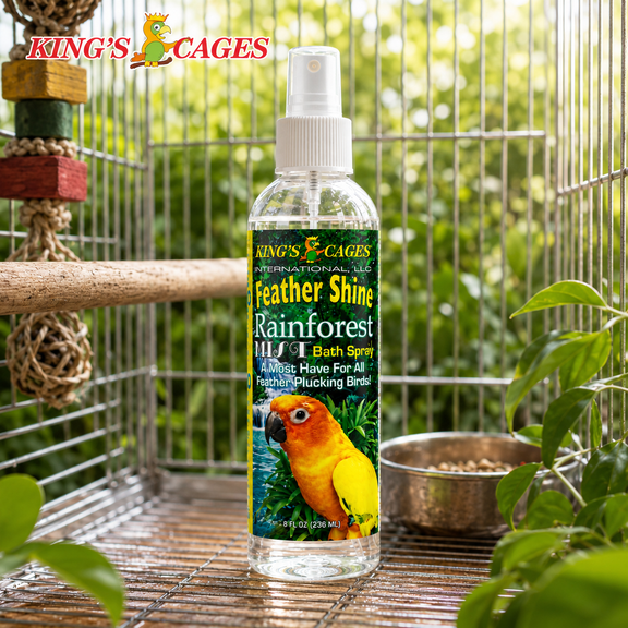 Kings Cages Rainforest Mist Feather Shine Bath Spray For All Birds 8oz