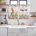 thumbnail image 2 of Easter Kitchen Curtains Window Panels, Spring Watercolor Bunny Eggs Flower Leaf Pink Plaid Insulated Window Treatment Curtain, Grommet Curtains for Bedroom/Living Room/Bathroom, 2 Piece 42"Wx54"L, 2 of 8