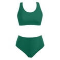 thumbnail image 3 of JIANJIA Swim Suits for Women Summer Solid Color Strappy Sexy Push Up Bra And Panty Set Vintage Sports Two Piece Tankinis Swimwears Beachwear,Green,XXL, 3 of 3
