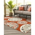 thumbnail image 4 of Unique Loom Outdoor Modern Collection Area Rug - Circles (4' 1" x 6' 1" Rectangle Terracotta/Burgundy), 4 of 10