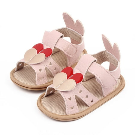 

Hunpta Kids Sandals Toddler Infant Kids Love Girls First Walking Leisure Shoes Open Toe Leisure Shoes Sandals