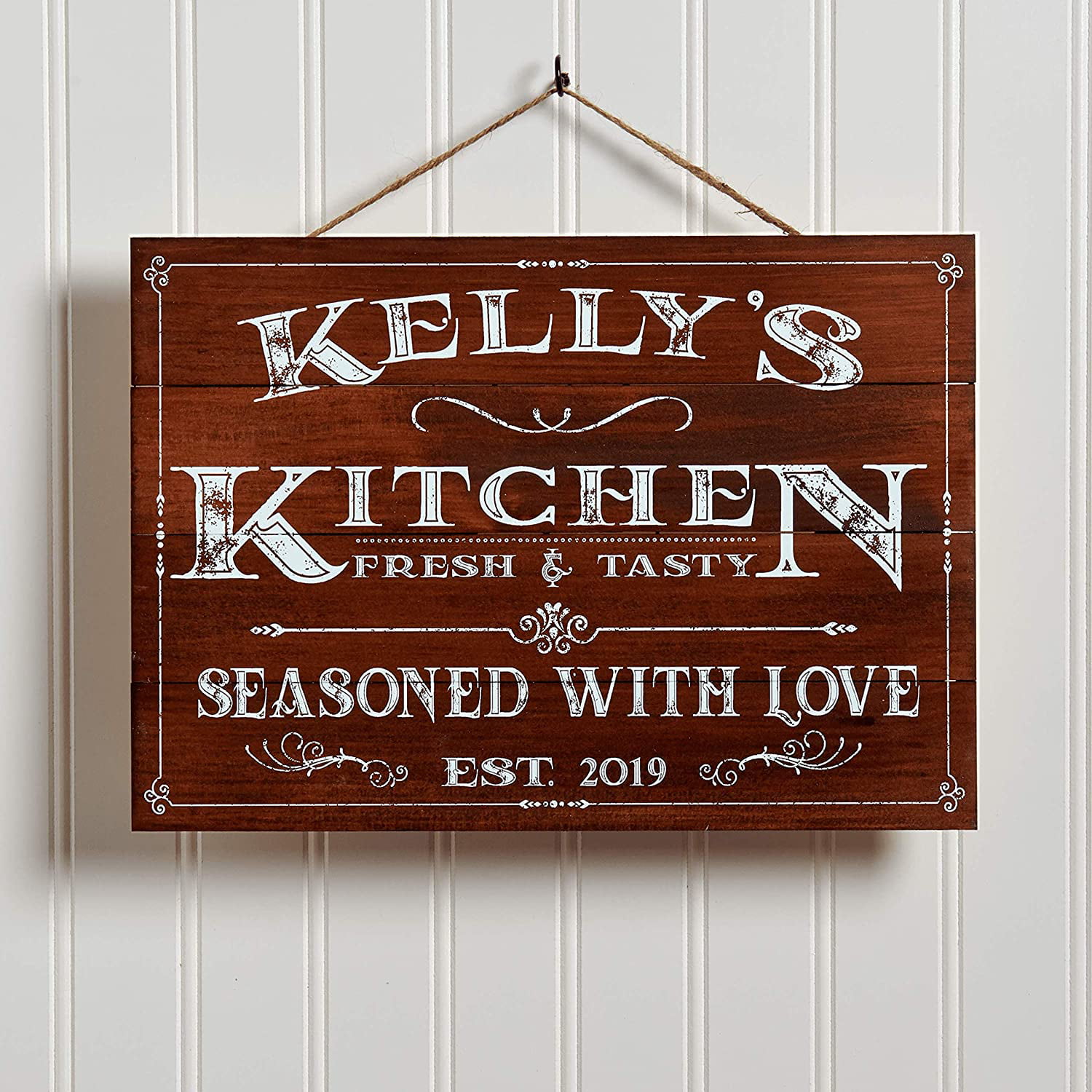 Farmhouse Kitchen Wall Decor For Mothers Day Gift Housewarming Wedding Gifts Artblox Personalized Kitchen Sign Customized Last Name Signs For Home Decor 
