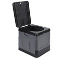 thumbnail image 1 of Toilettes pliantes portables pour camping, toilettes de voyage portables avec couvercle pour camping-car, voyage, randonnée en plein air, noir et gris, 1 of 4