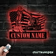 thumbnail image 2 of Craftnamesign Custom US Excavator Driver Metal Wall Art LED Light, Excavator Driver Name Sign, 2 of 5
