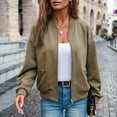 thumbnail image 5 of hoksml Women's Full Zip Jacket, Ribbed Collar Long Sleeve Zip Up Outerwear with Zipper Pockets, Oversized Loose Fit Solid Color Casual Coat, 5 of 6
